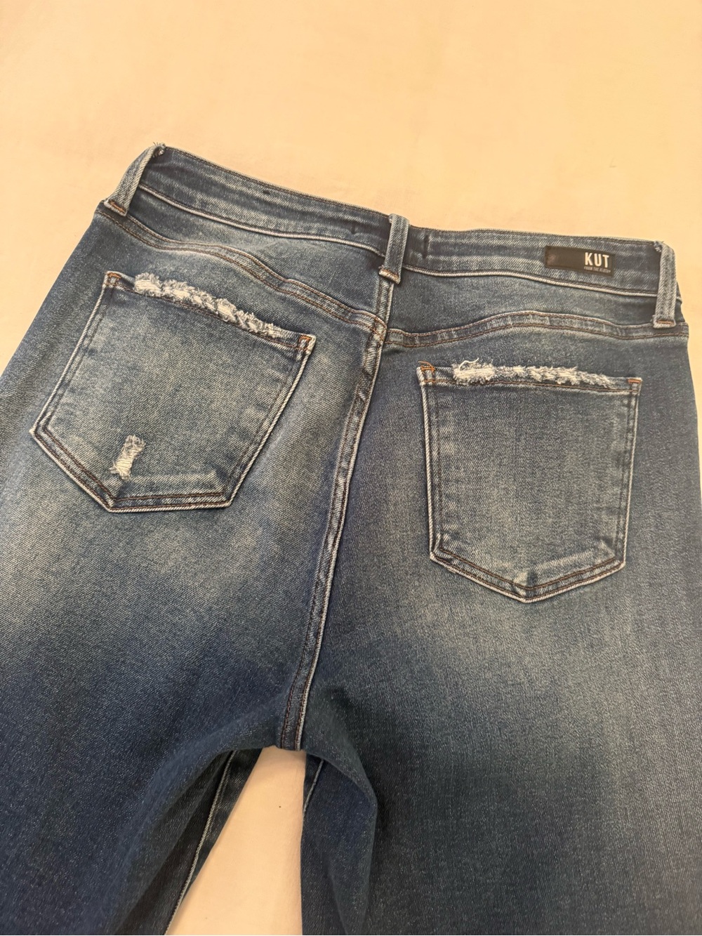 Kut from the Kloth Reese FAB AB Ankle Straight Leg Medium Blue Denim Jeans - Picture 7 of 10